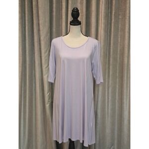 Eileen Fisher Wisteria Scoop Neck Tunic/Dress Purple Elbow Sleeve Medium